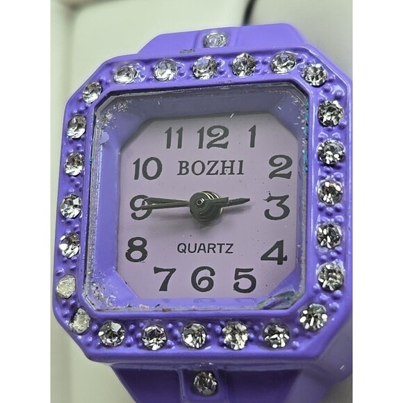 Bozhi Purple Quartz Ring Watch Crystals New Battery Retro Stretch Accessory - Picture 4 of 9